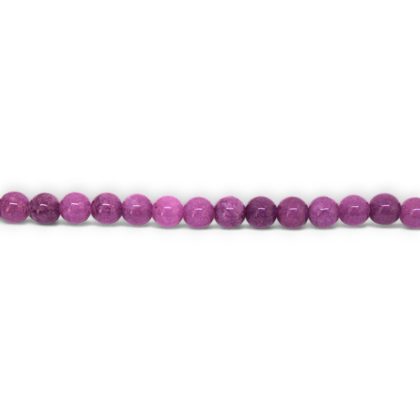 6 PERLES MICA PURPLE RONDE